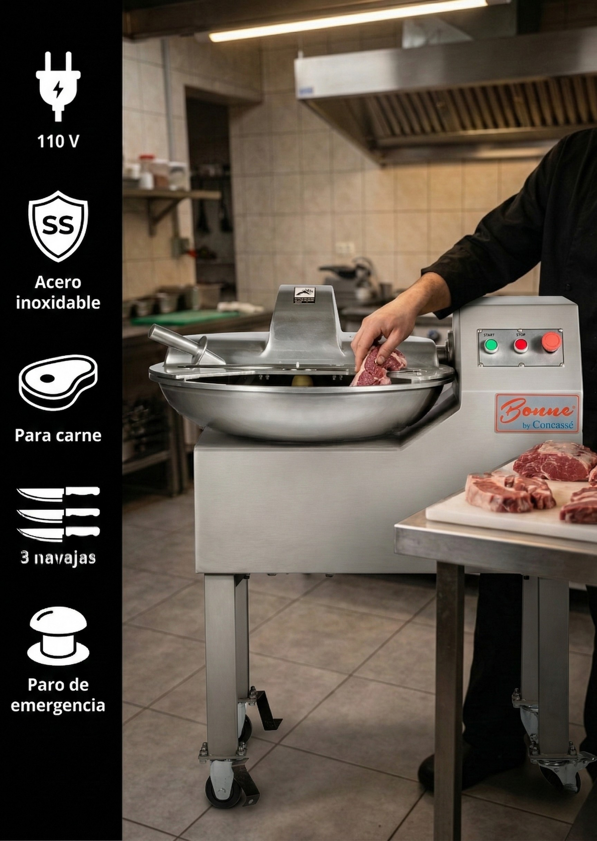 Procesadora de alimentos de acero inoxidable plata 10 kg — imagen de producto