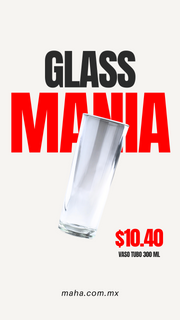 Vaso tubo de vidrio grueso transparente H.B. 300 ml — imagen de producto, vista 1