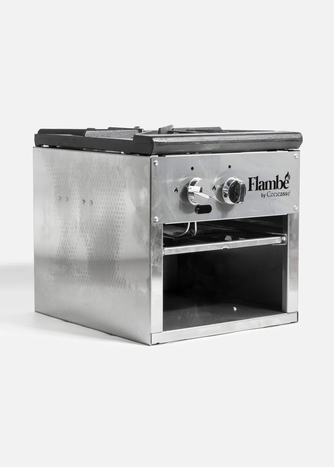 Estufón (fogón) de acero inoxidable NSF 2 quemadores 18" gas LP — imagen de producto
