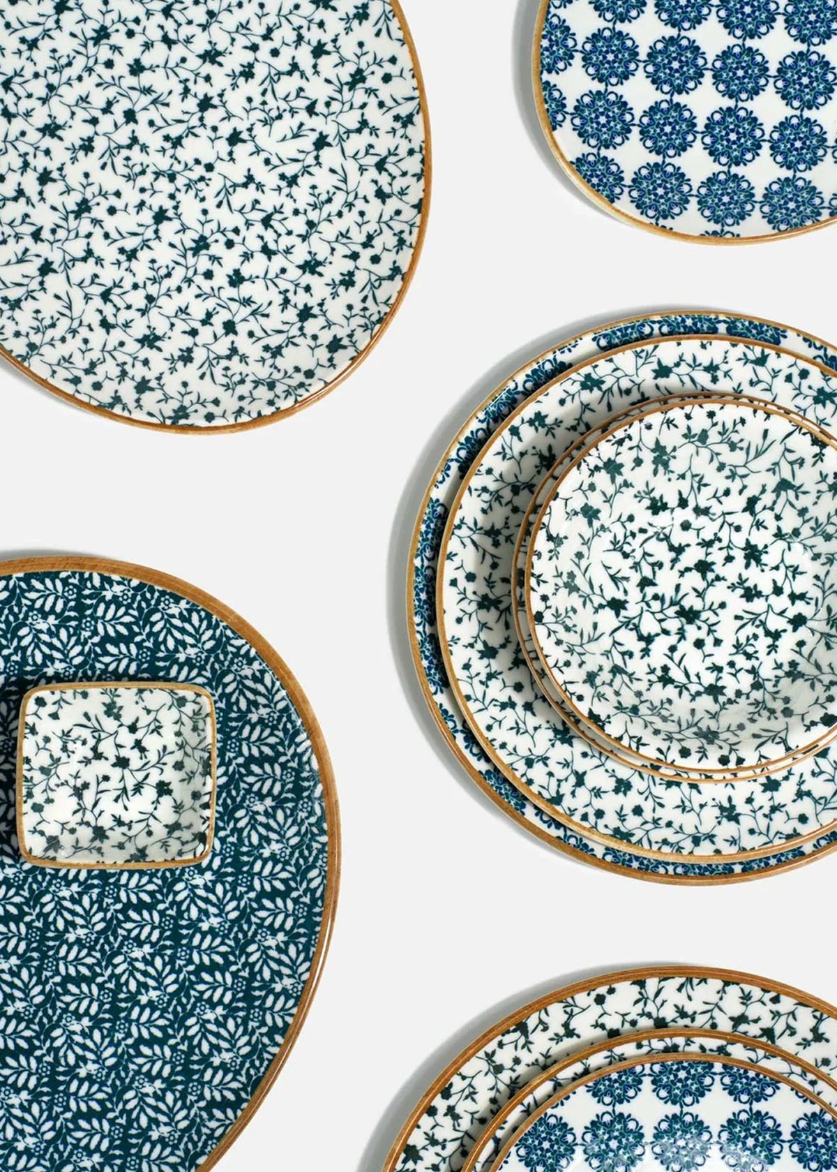 Platos trinche de porcelana blanco y azul Princess / Lottus — imagen de producto, vista 1