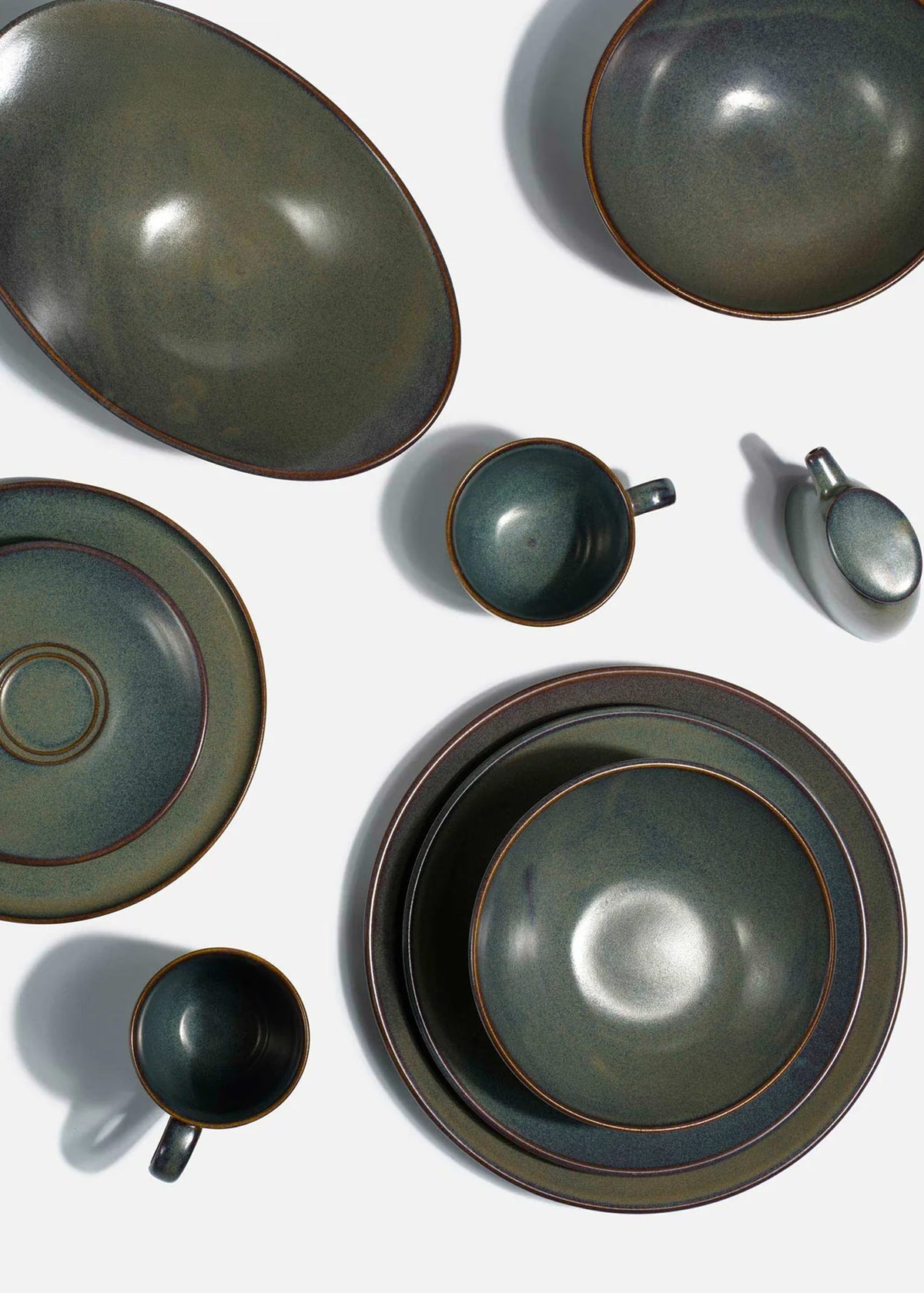 Platos trinche de porcelana verde Gloria — imagen de producto, vista 1