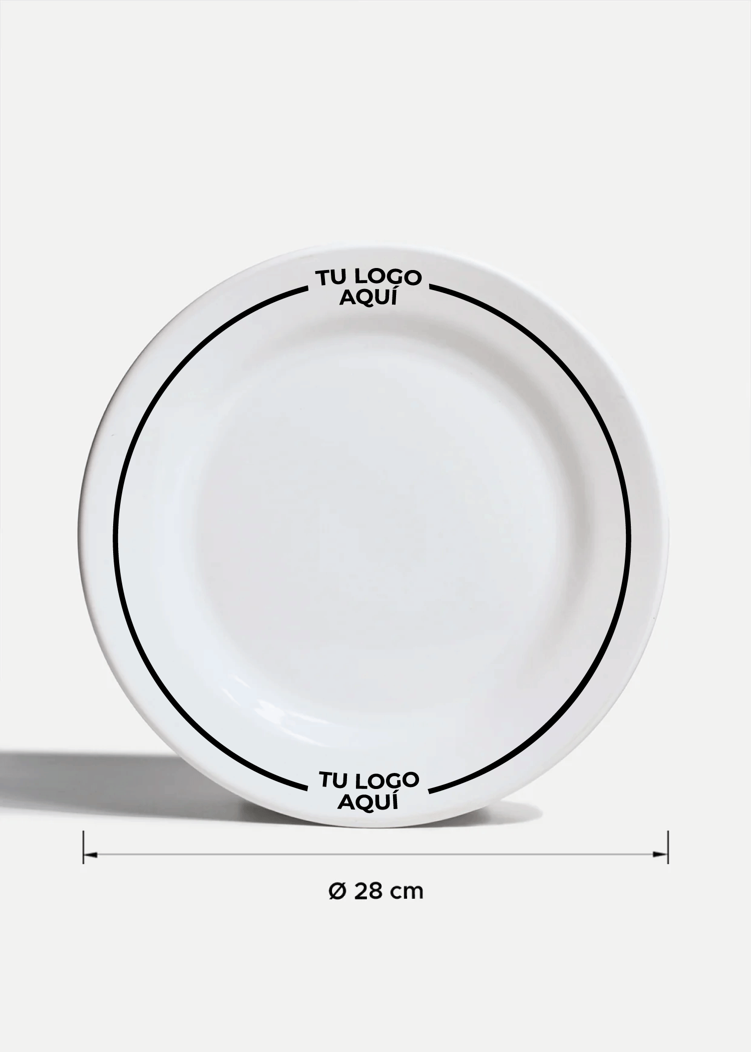 Platos de porcelana blanco Glacial + personalizado con logo doble — imagen de producto