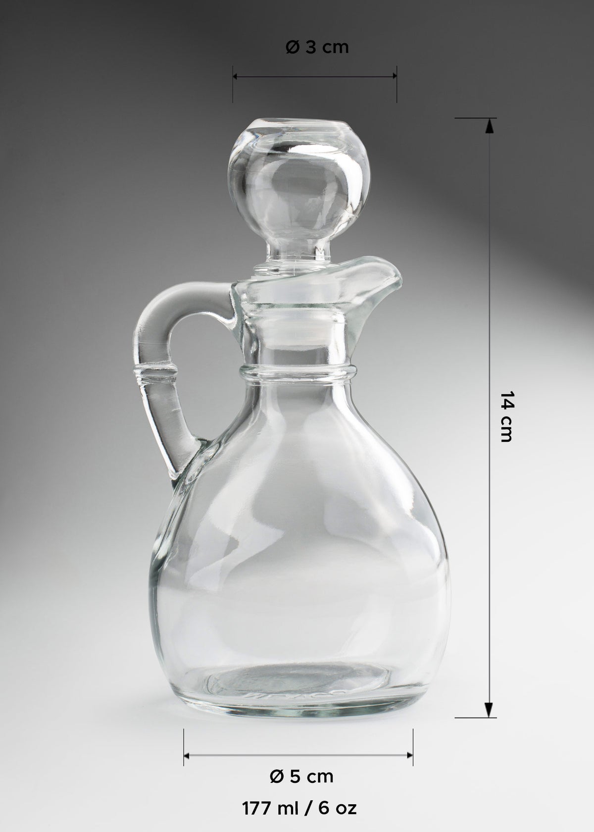 Aceitera / vinagrera de vidrio transparente con tapa Ivalo 177 ml / 6 oz — imagen de producto