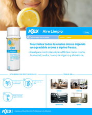 Aerosol profesional neutralizador de olores aire limpio aroma lima para baños, oficinas y restaurantes 220 g — imagen de producto
