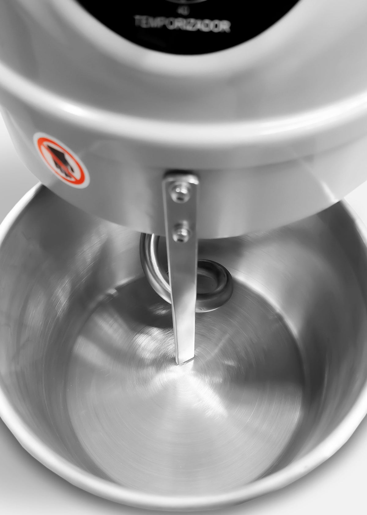Amasadora industrial conexión monofásica de acero inoxidable plata 1 HP doble acción giratoria 10 L 4 kg de masa. Rhino AMASA-10 — imagen de producto