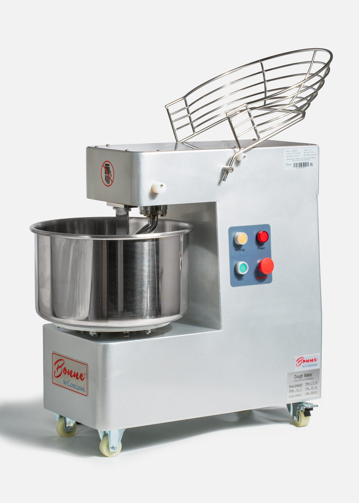 Amasadora doble acción giratoria de acero inoxidable 21 L volumen 8 kg capacidad — imagen de producto