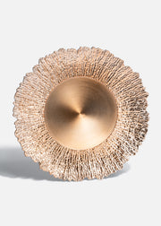 Bajo plato dorado de plástico Amapola 33 cm — imagen de producto