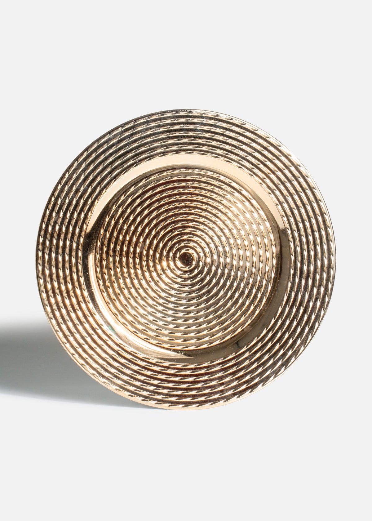 Plato base de plástico dorado Líneas 33 cm — imagen de producto