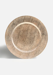 Plato base de plástico dorado de rayas Oris 33 cm — imagen de producto