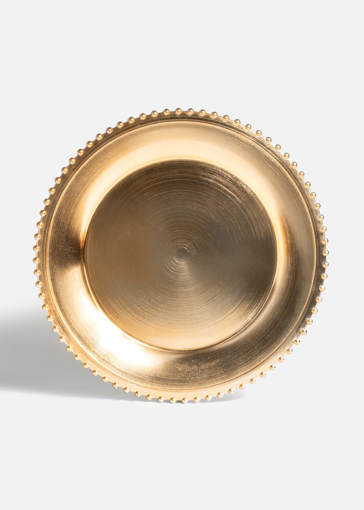 Plato base de plástico dorado Perlas 33 cm — imagen de producto