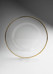 Plato base de vidrio con filo dorado 32.5 cm — imagen de producto