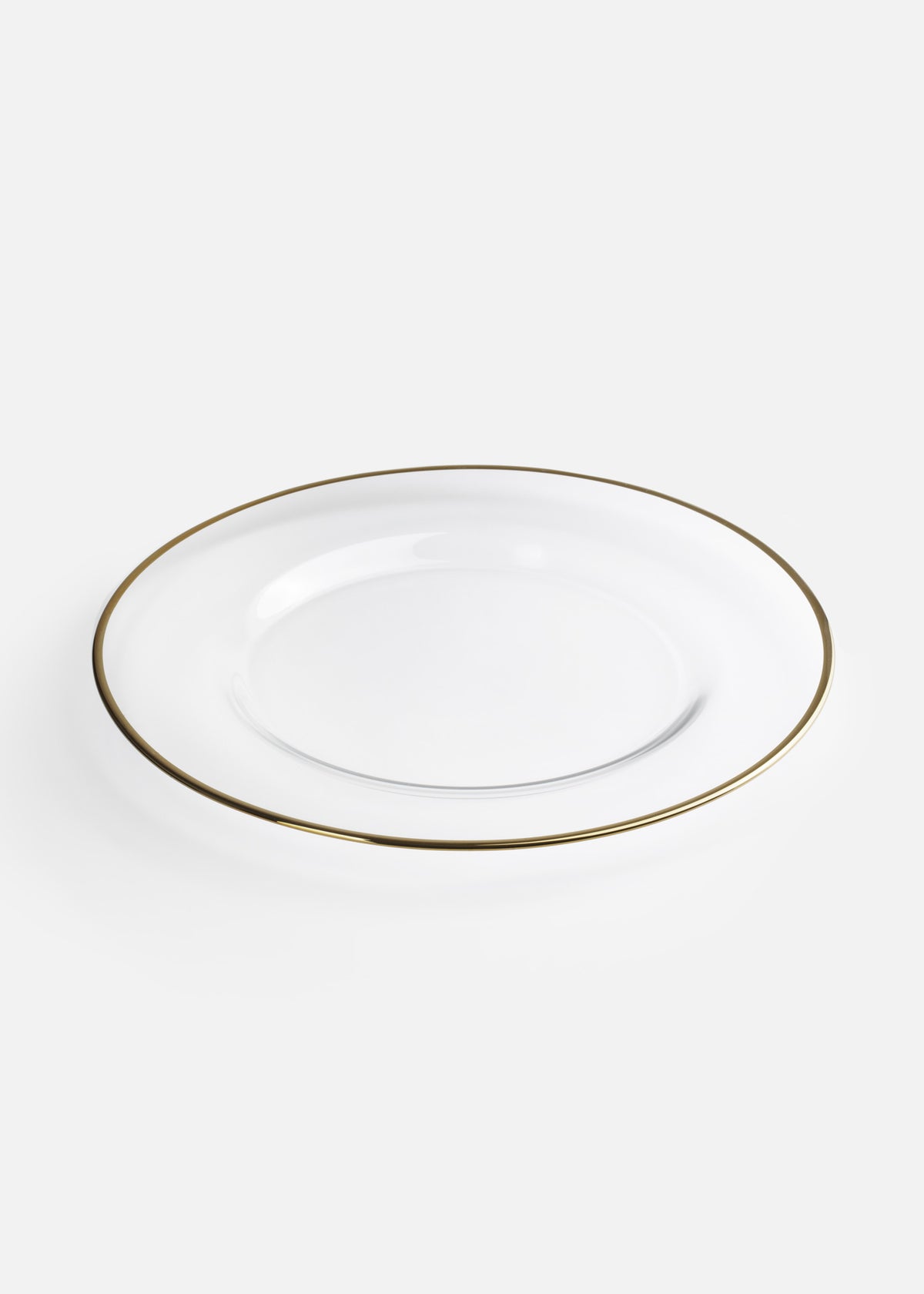 Plato base de vidrio con filo dorado 32.5 cm — imagen de producto