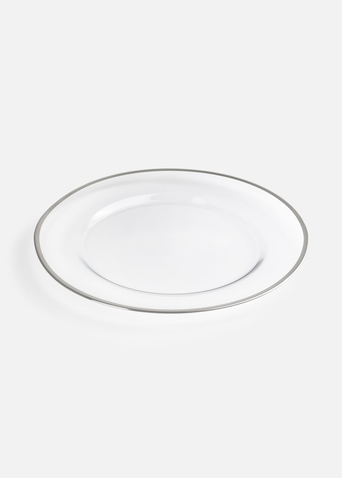 Plato base de vidrio con filo plateado 32.5 cm — imagen de producto