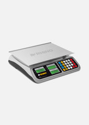 Bascula digital comercial peso / precio con batería recargable y funciones de caja registradora 40 kg división mínima 2 g plato de acero inoxidable de 33x25 cm. Rhino BAR-8 — imagen de producto