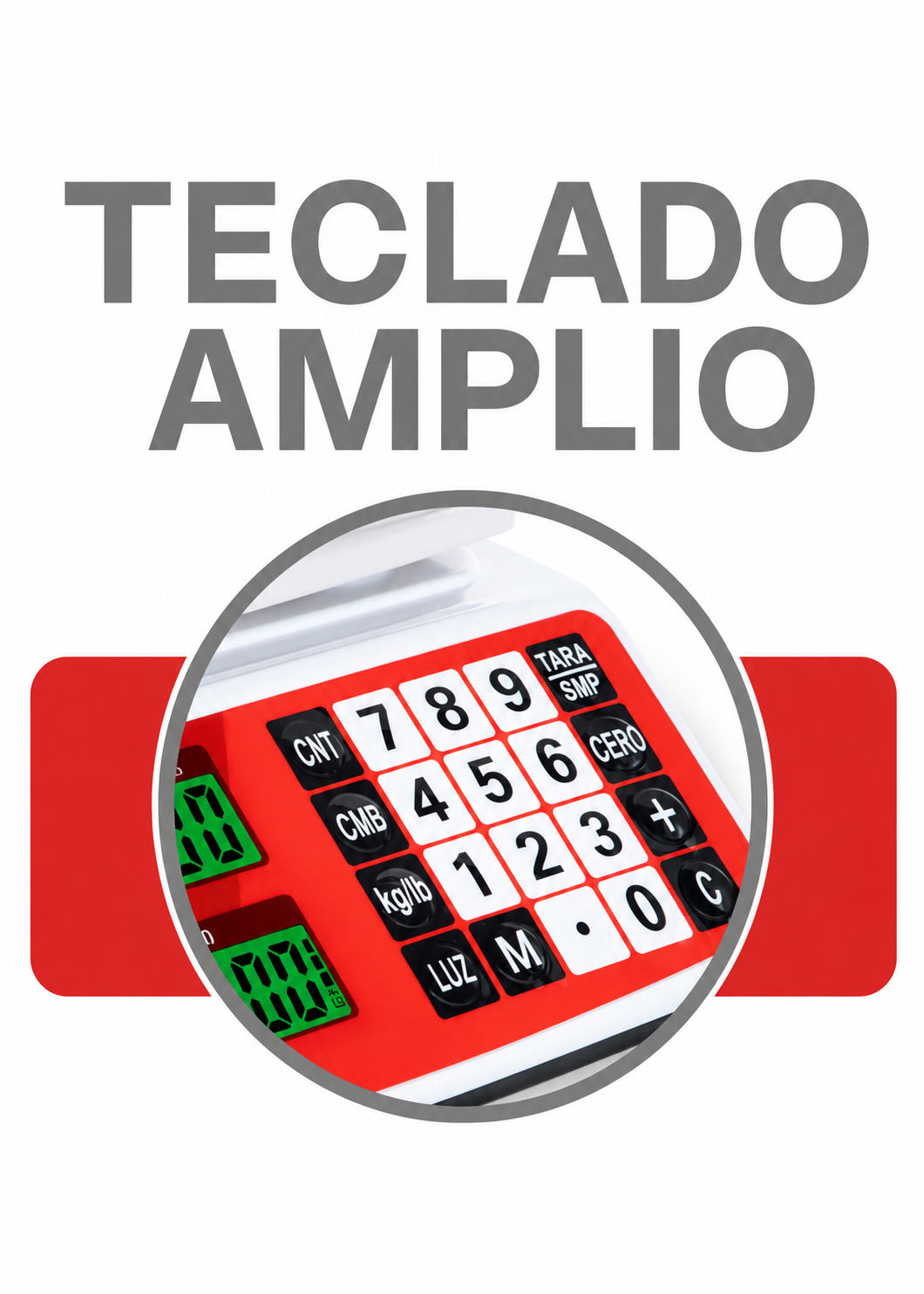 Báscula electrónica comercial peso / precio multifunciones con batería recargable 20 kg división mínima 5 g plato de plástico ABS de 29x22 cm. Rhino VINS-20 — imagen de producto