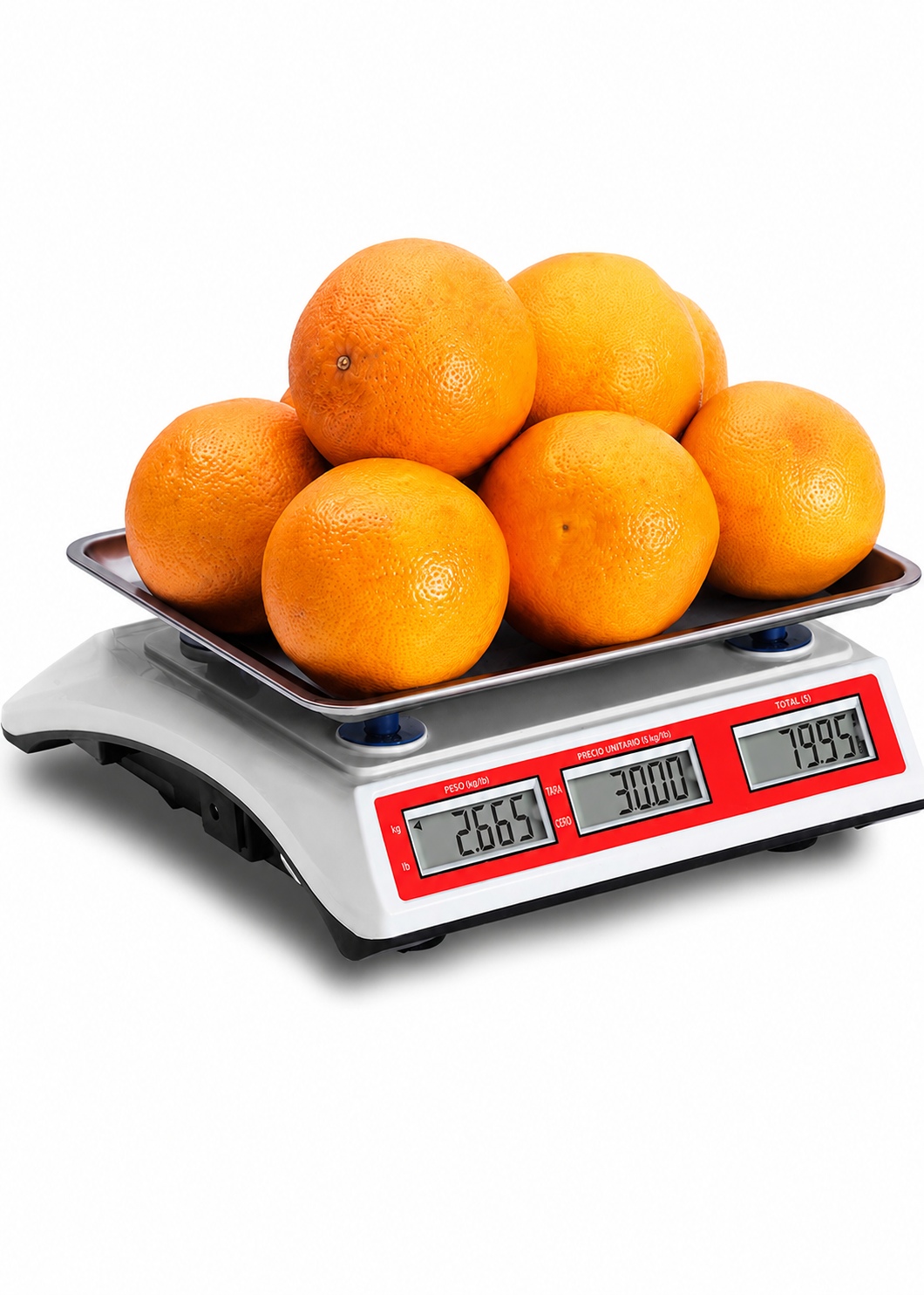 Báscula electrónica comercial peso / precio multifunciones 30 kg división mínima 5 g plato de acero inoxidable de 27.5x21.5 cm. Rhino VINS-30 — imagen de producto
