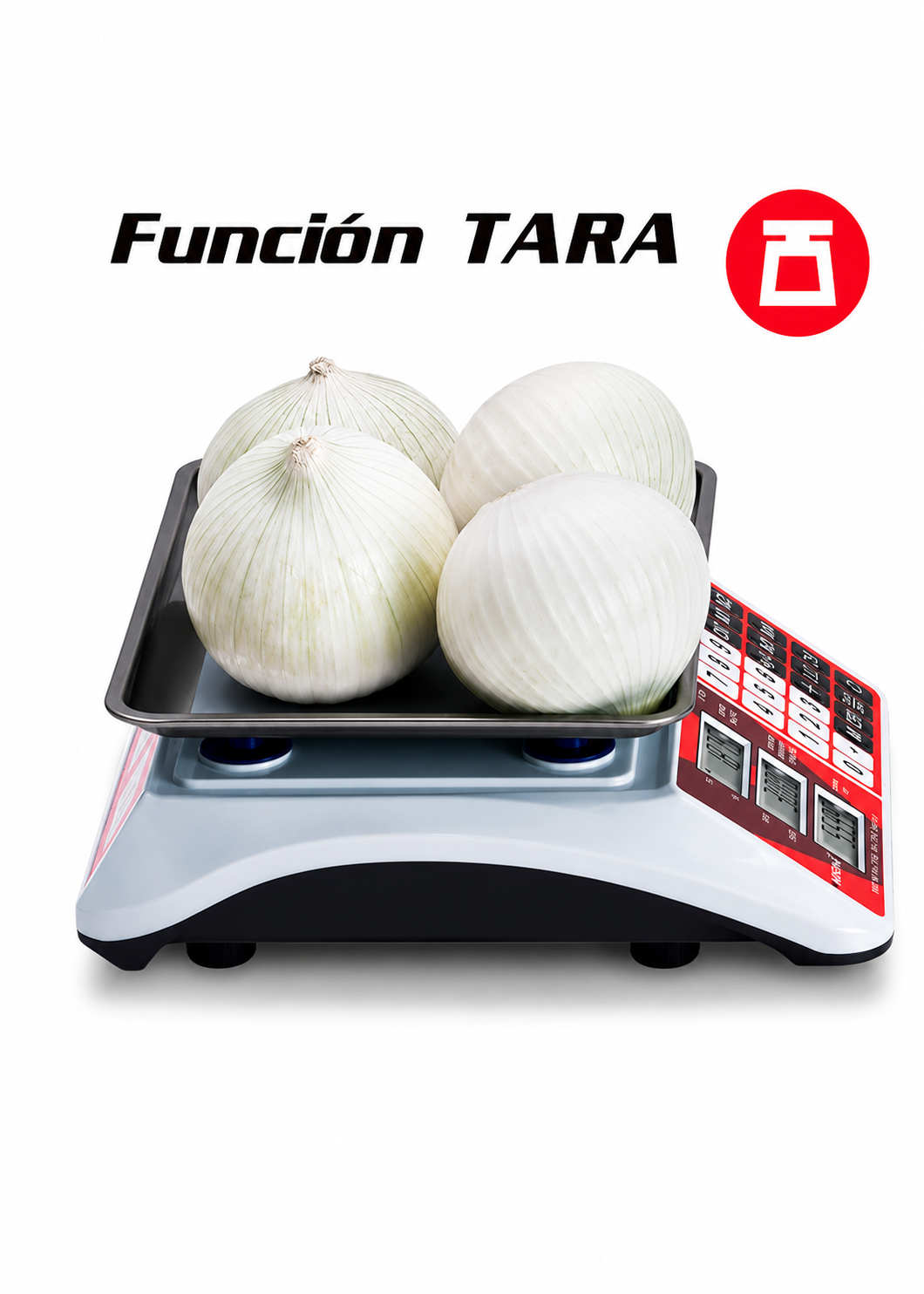 Báscula electrónica comercial peso / precio multifunciones 30 kg división mínima 5 g plato de acero inoxidable de 27.5x21.5 cm. Rhino VINS-30 — imagen de producto