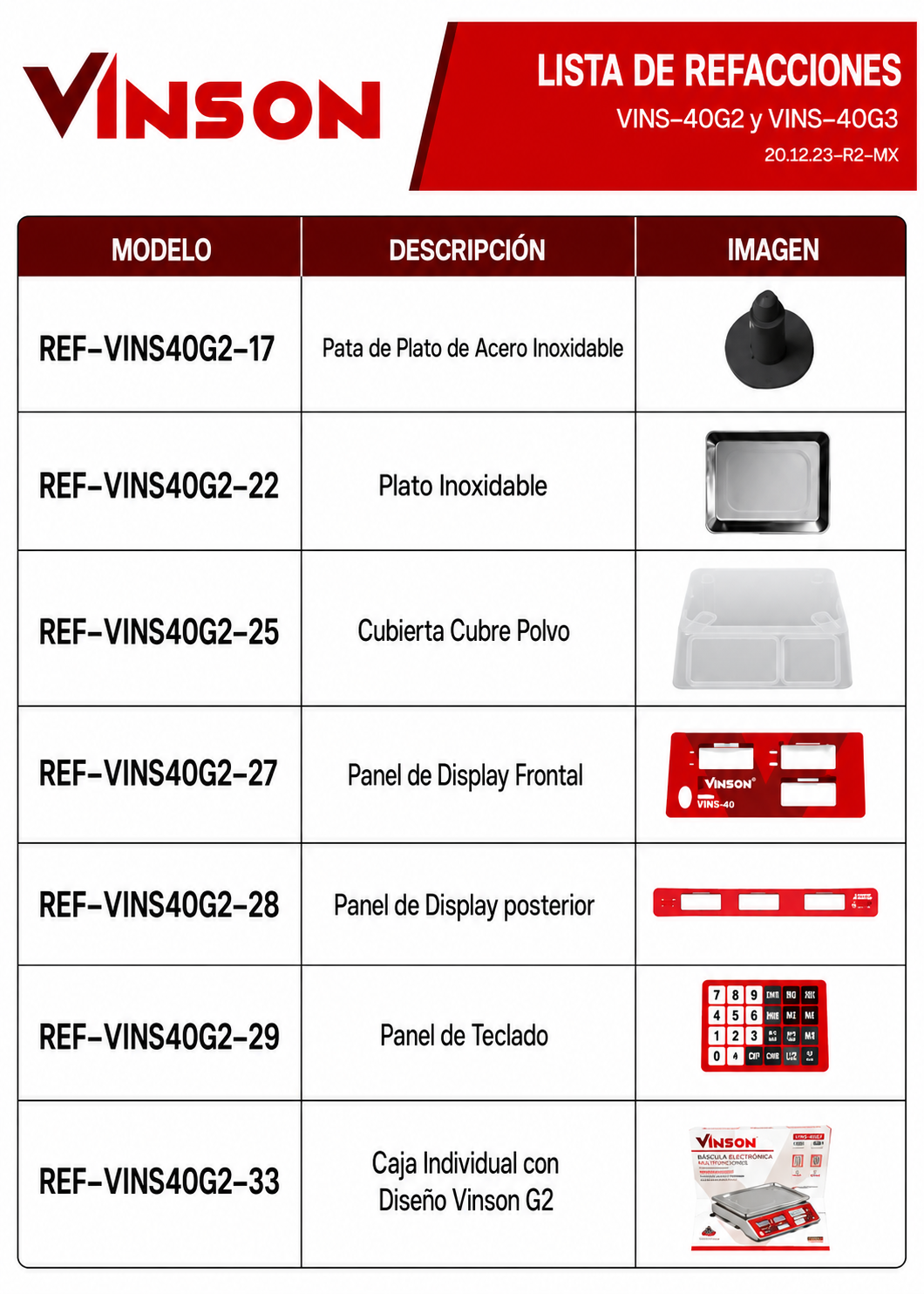 Báscula electrónica comercial peso / precio multifunciones 40 kg división mínima 5 g plato de acero inoxidable de 31.5x24 cm. Rhino VINS-40 — imagen de producto