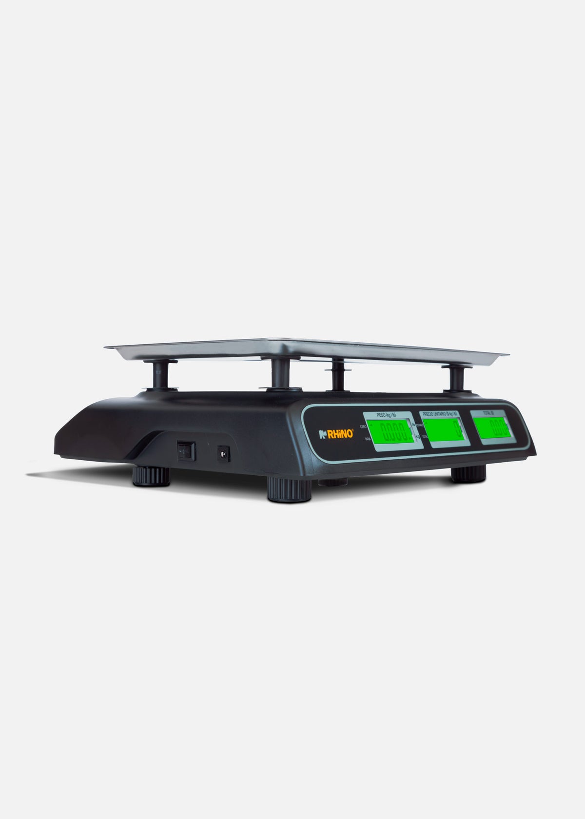 Bascula electrónica profesional comercial multifunciones peso / precio 40 kg división mínima 5 g plato de acero inoxidable de 32.5x23.8 cm. Rhino BARCOM-40 — imagen de producto