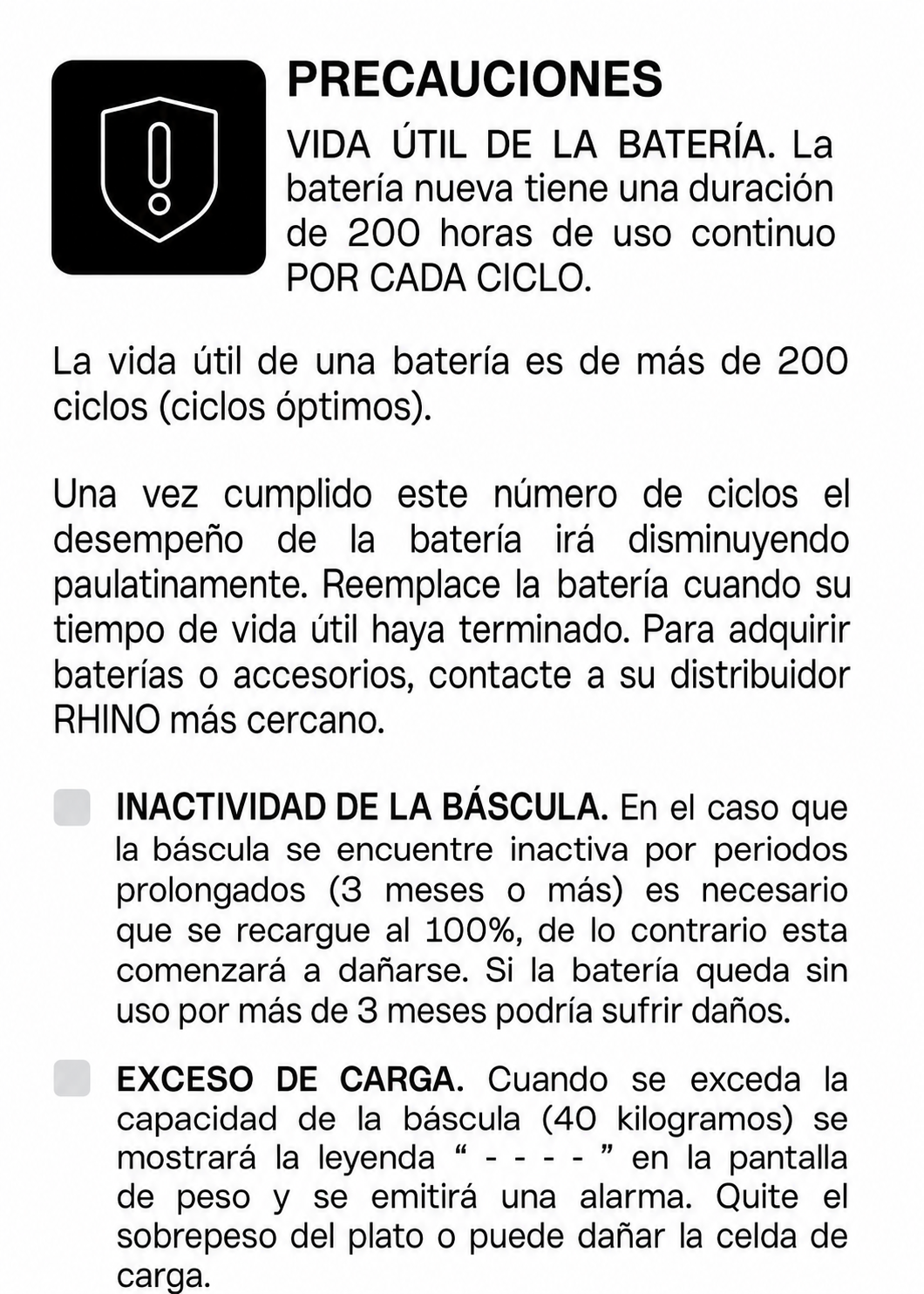 Bascula electrónica profesional comercial multifunciones peso / precio 40 kg división mínima 5 g plato de acero inoxidable de 32.5x23.8 cm. Rhino BARCOM-40 — imagen de producto