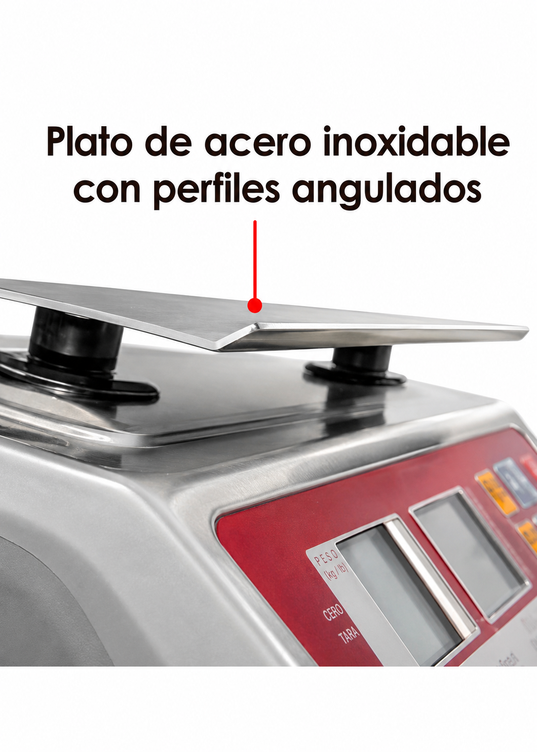 Bascula digital comercial profesional electrónica peso / precio multifunciones con puerto USB para negocios y food service capacidad máxima 20 kg división mínima 2 g con plato de acero inoxidable de 28x20 cm. Rhino BAR-6X — imagen de producto