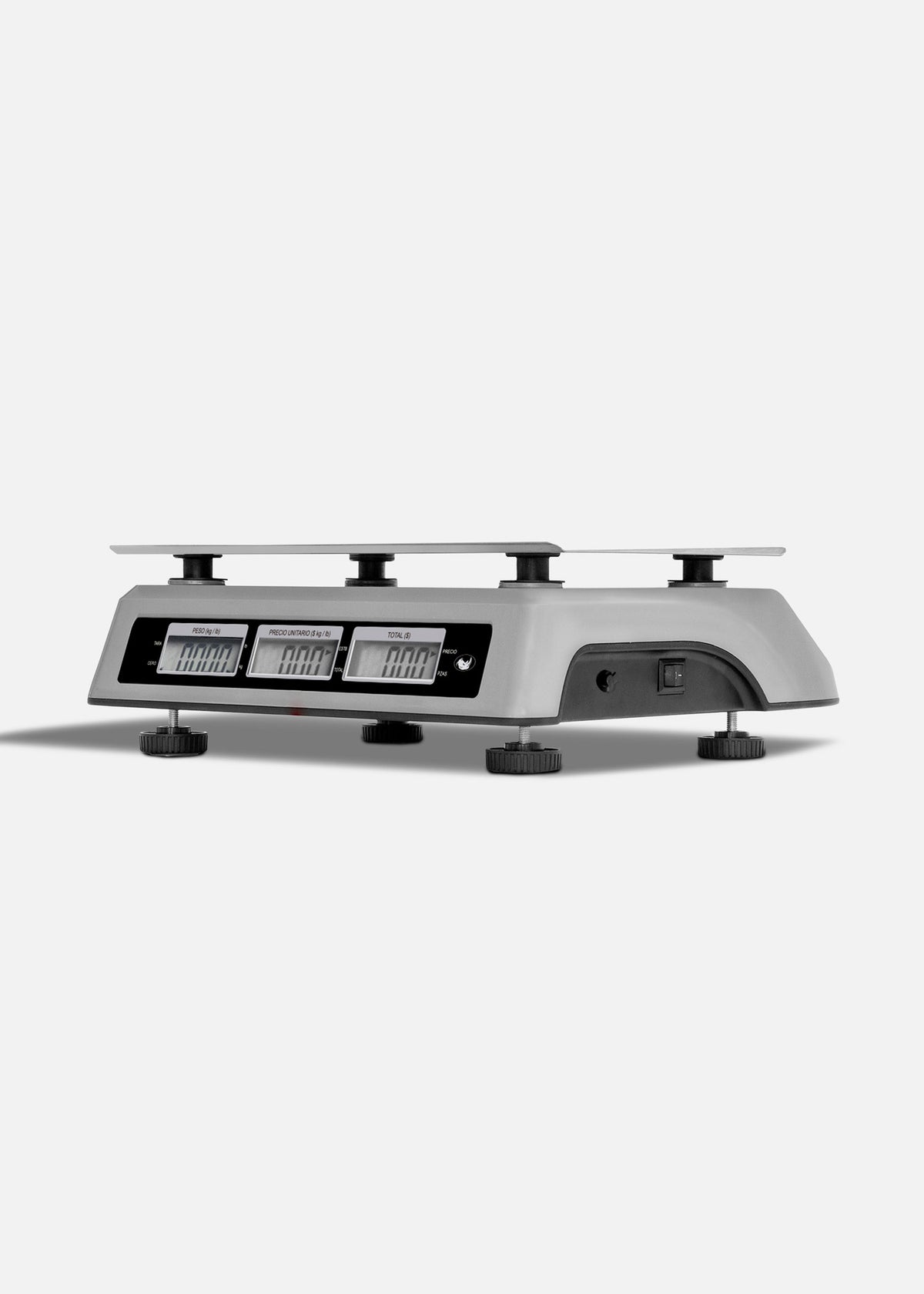 Bascula digital comercial profesional electrónica peso / precio multifunciones con puerto USB para negocios y food service capacidad máxima 20 kg división mínima 2 g con plato de acero inoxidable de 28x20 cm. Rhino BAR-6X — imagen de producto