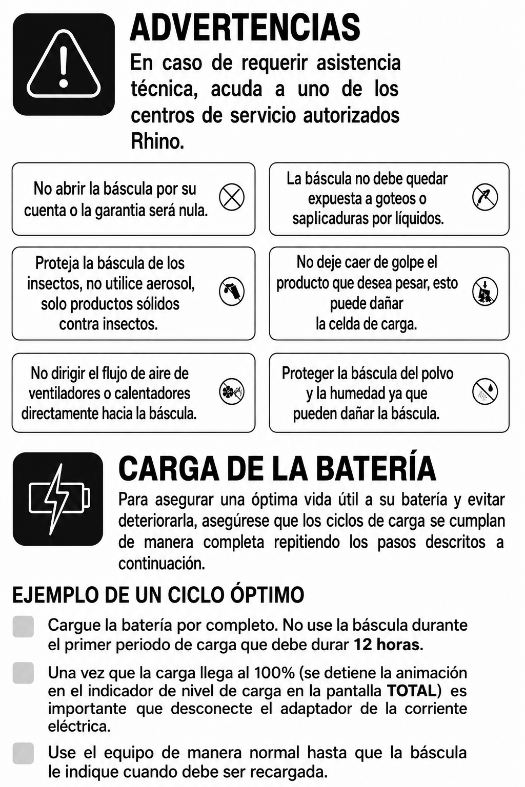 Bascula electrónica multifunciones peso / precio multifunciones con puerto USB y batería recargable capacidad máxima 60 kg división mínima 5 g plato de acero inoxidable de 36x26 cm. Rhino BAR-10 — imagen de producto