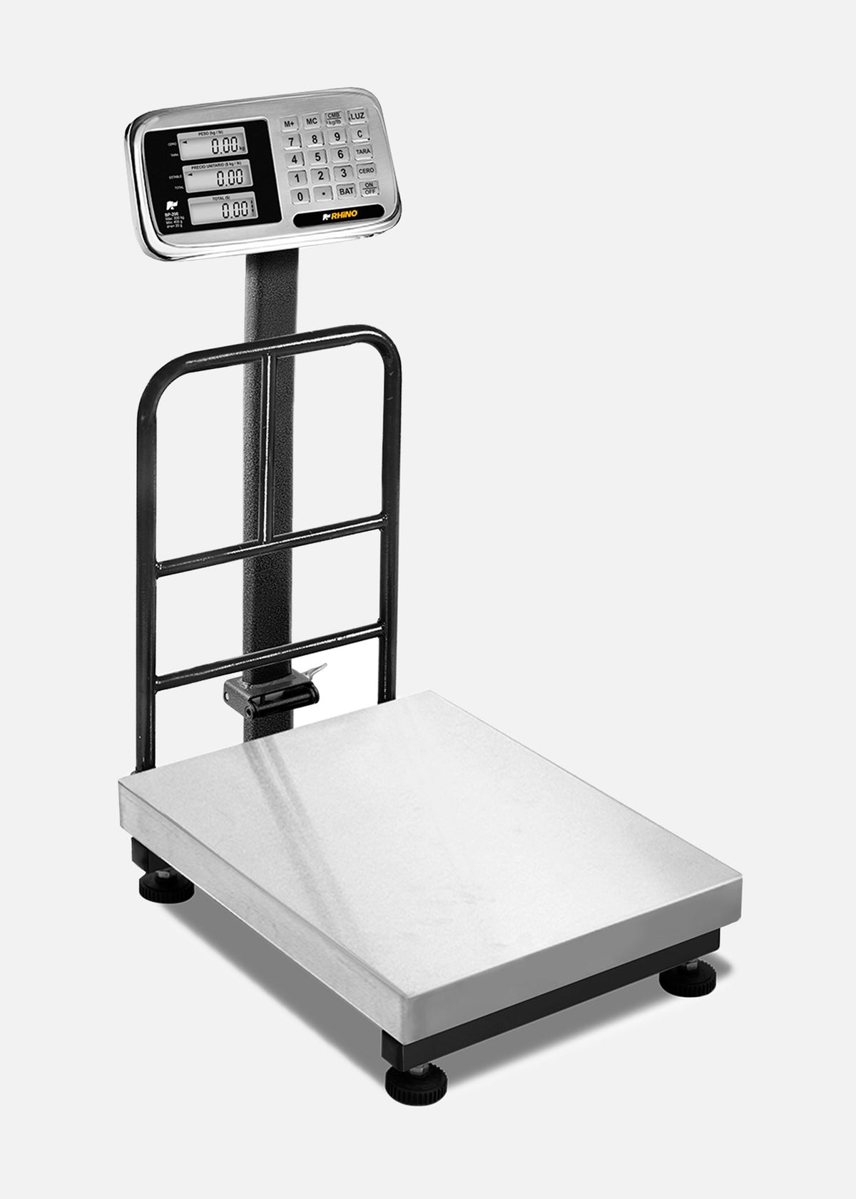 Bascula electrónica peso / precio de 200 kg división mínima 20 g plataforma de acero inoxidable de 39x49 cm. Rhino BP-200 — imagen de producto