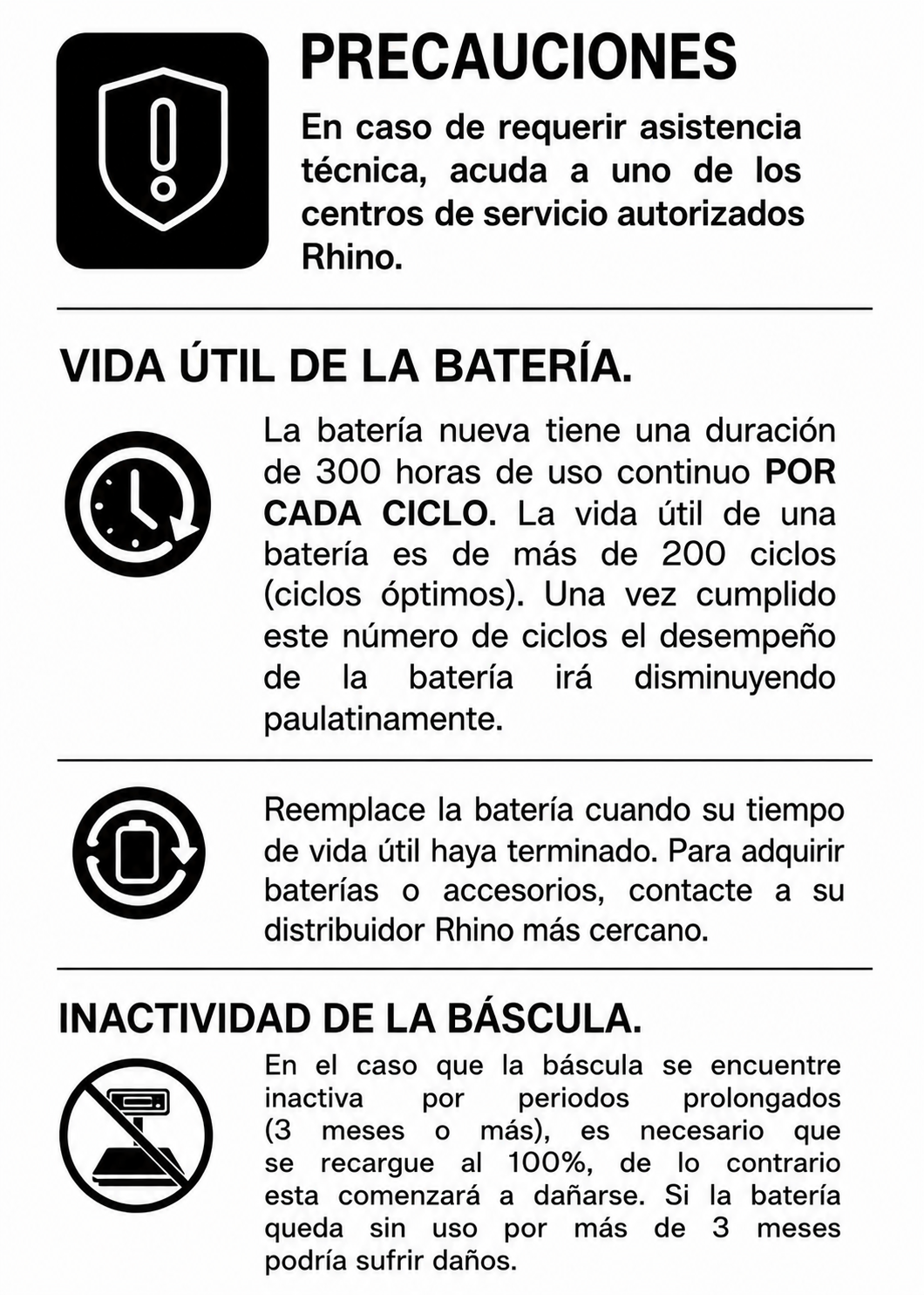 Bascula electrónica porcionadora con batería recargable y conteo de piezas 10 kg división mínima 1 g plato de acero inoxidable de 30x23 cm. Rhino BAPO-10 — imagen de producto