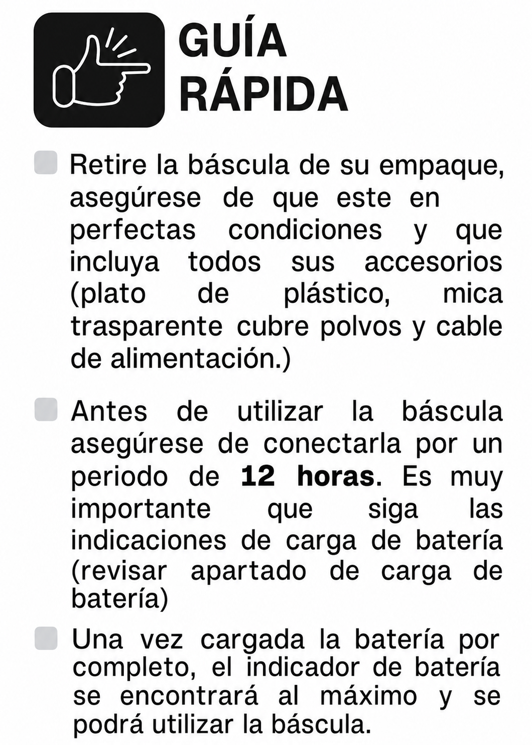 Bascula electrónica porcionadora con batería recargable y conteo de piezas 10 kg división mínima 1 g plato de acero inoxidable de 30x23 cm. Rhino BAPO-10 — imagen de producto