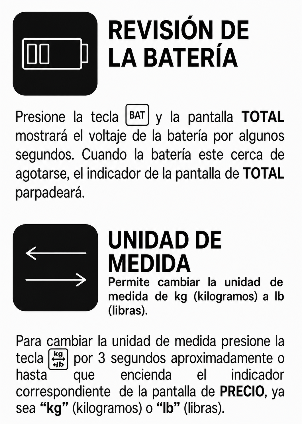Bascula de plataforma peso / precio con indicador de acero plegable y batería recargable 100 kg división mínima 10 g plato de acero de carbono de 32x42 cm. Rhino BAPCA-100 — imagen de producto