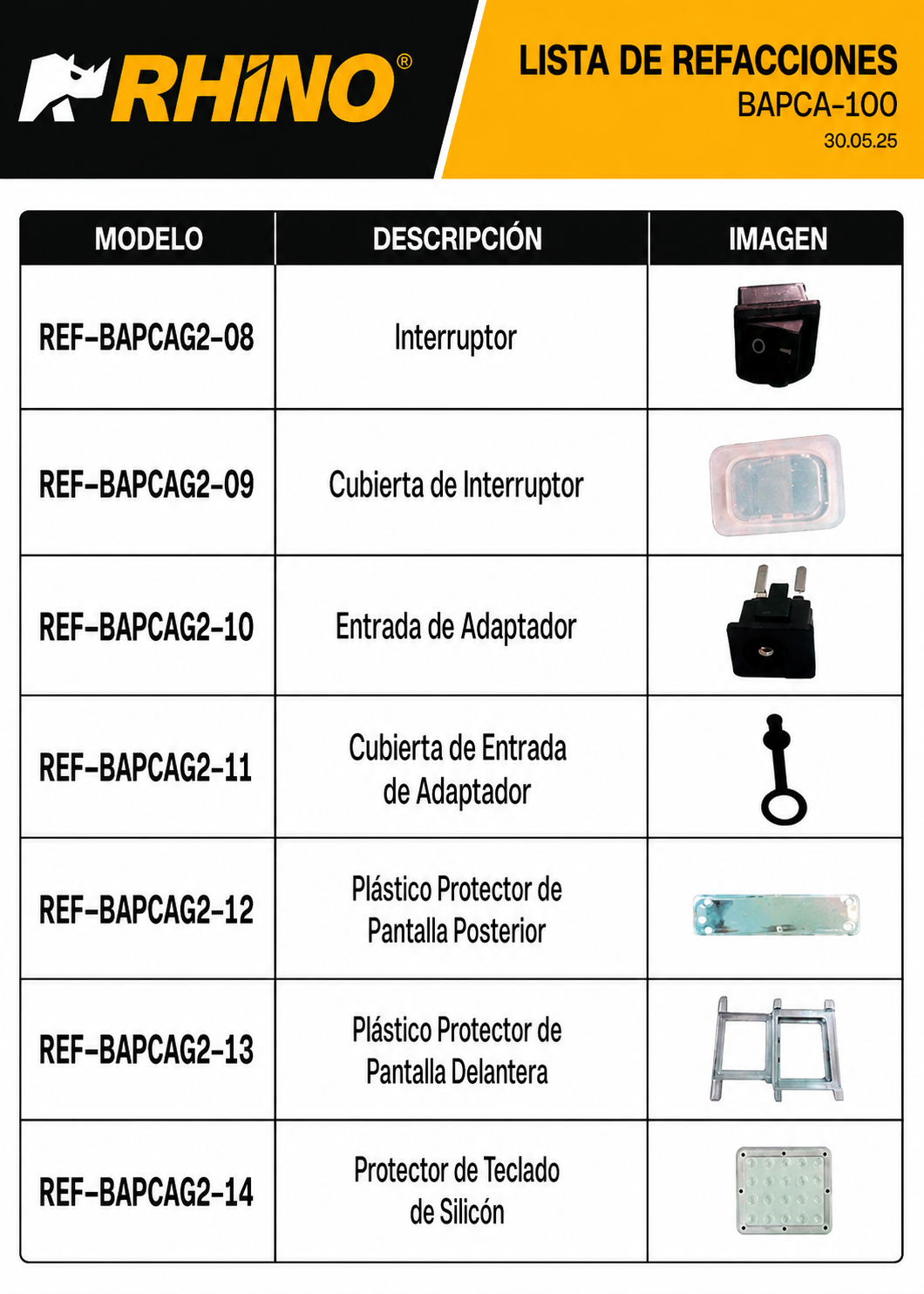 Bascula de plataforma peso / precio con indicador de acero plegable y batería recargable 100 kg división mínima 10 g plato de acero de carbono de 32x42 cm. Rhino BAPCA-100 — imagen de producto