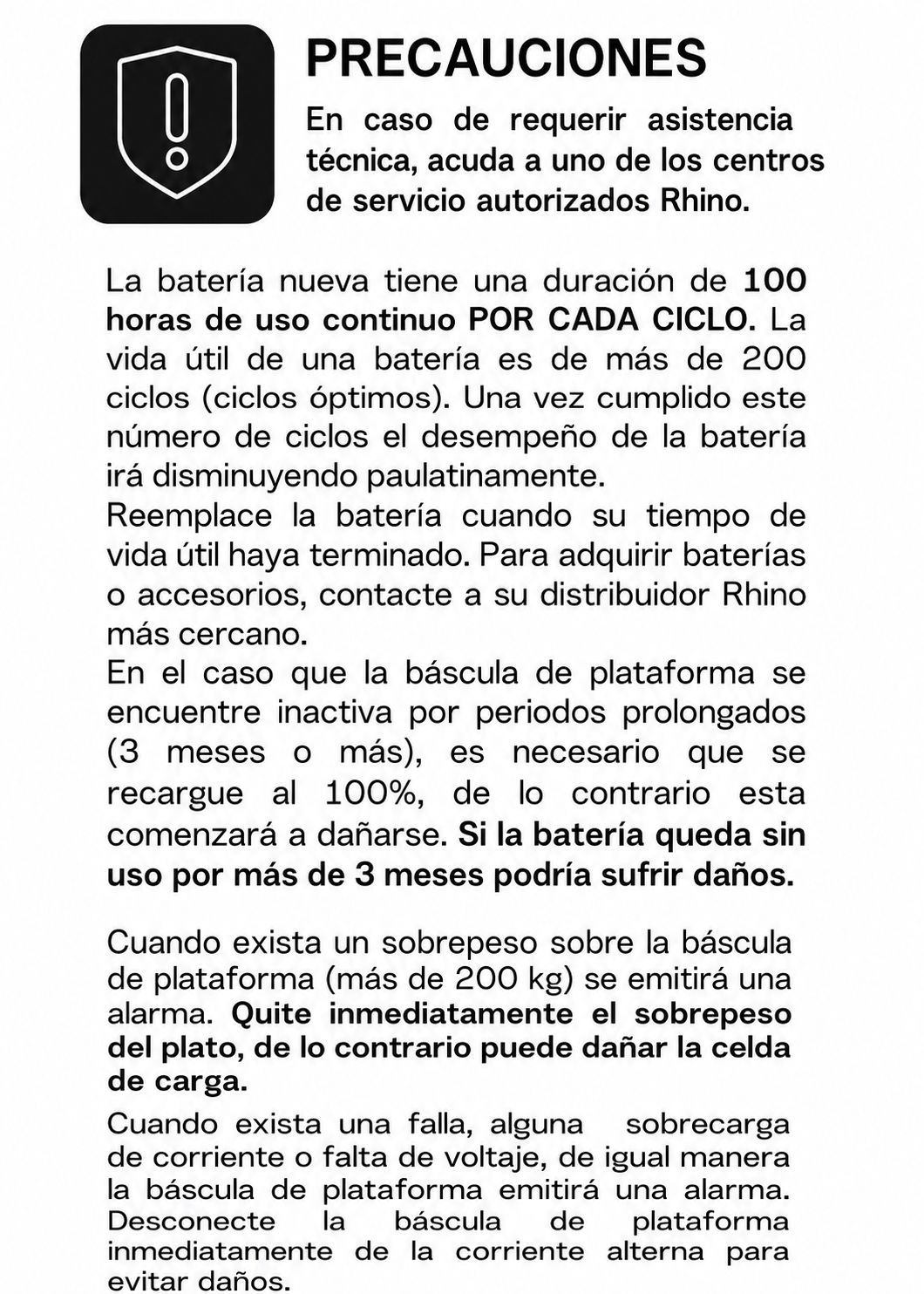 Bascula de plataforma peso / pecio plegable con indicador de acero y batería recargable 200 kg división minima 20 g plato de acero de carbono de 39x49 cm. Rhino BAPCA-200 — imagen de producto