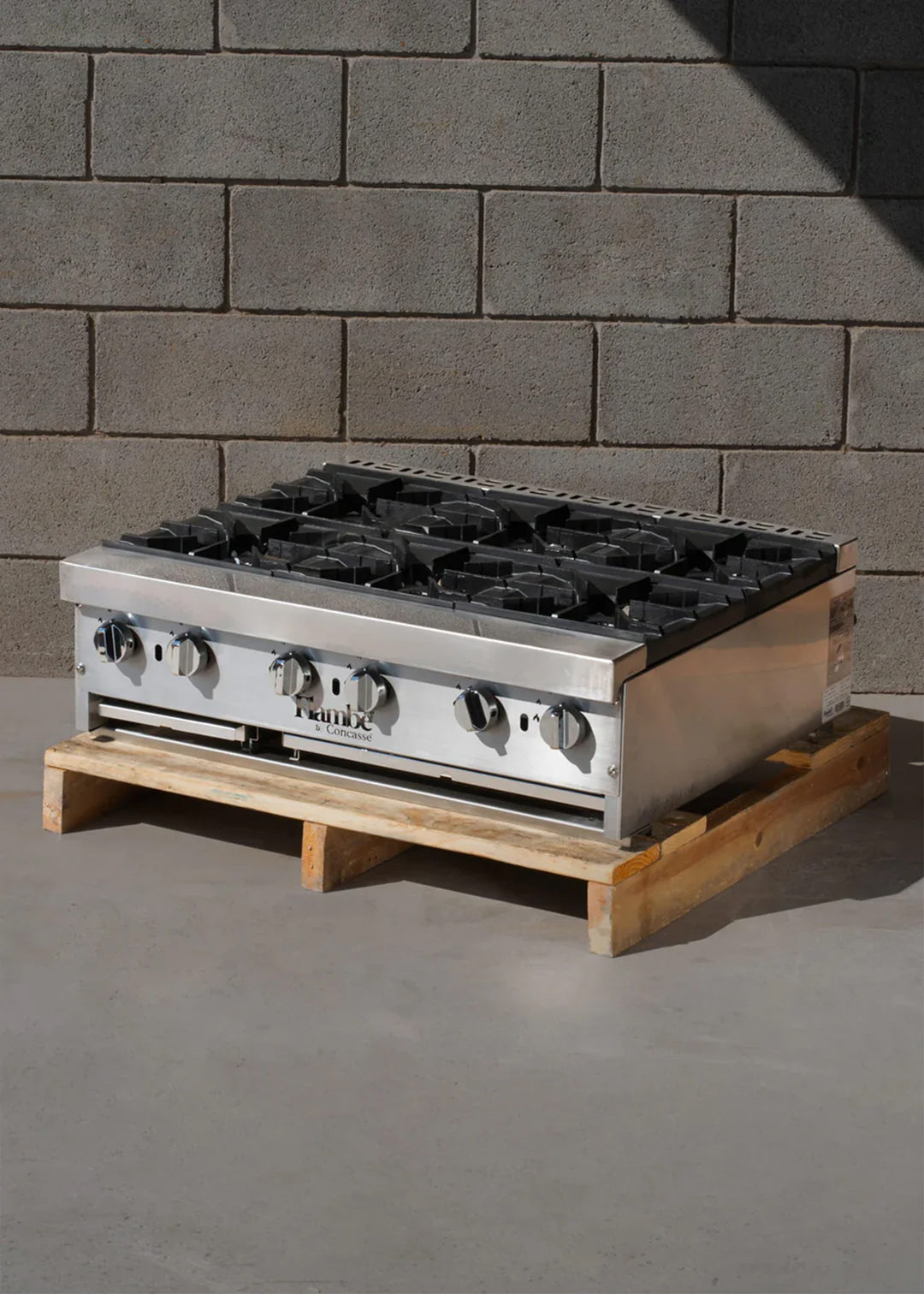 Parrilla de acero inoxidable con 6 quemadores gas LP — imagen de producto