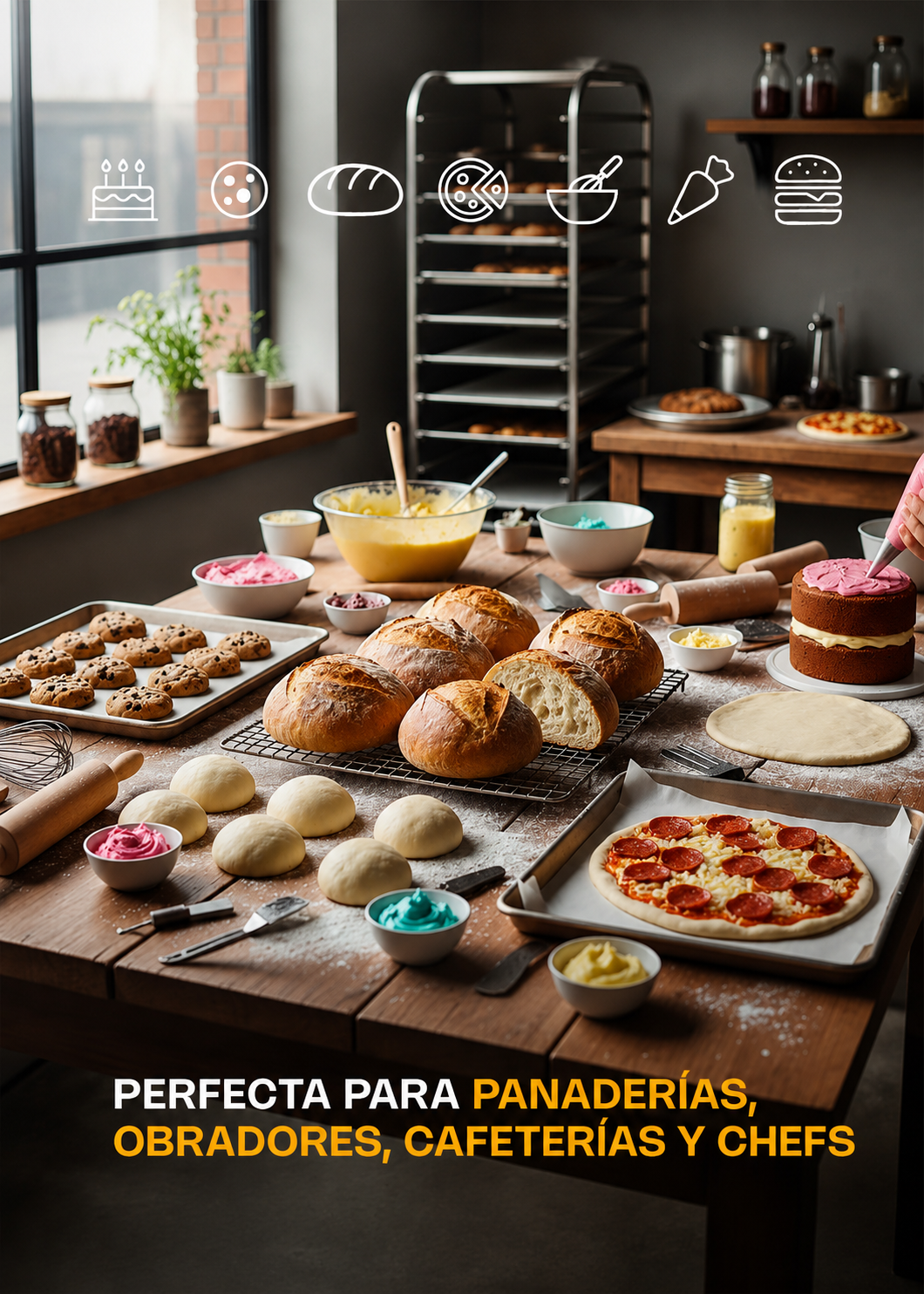 Batidora industrial planetaria de acero inoxidable 201 profesional de tres velocidades (gancho, paleta y globo) capacidad de tazón 10 L y 1.5 kg de amasado. Rhino BATI-10 — imagen de producto