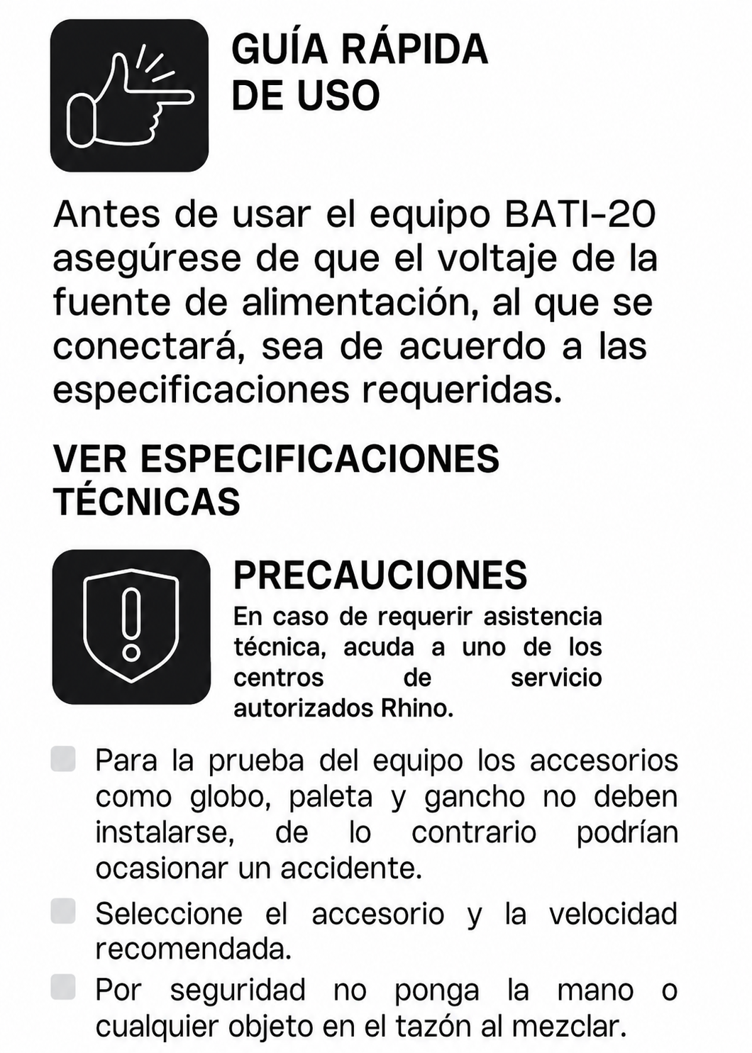 Batidora planetaria industrial de acero inoxidable 201 profesional de tres velocidades (gancho, paleta y globo) capacidad de tazón 20 L y 4.5 kg de amasado 1 HP. Rhino BATI-20 — imagen de producto