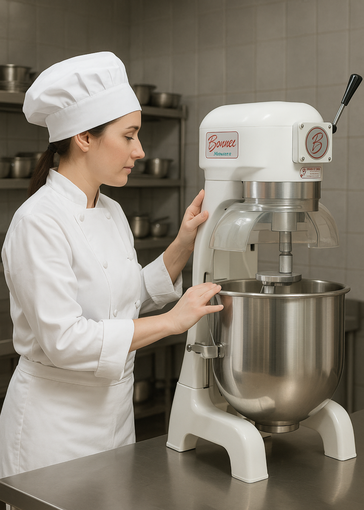 Batidora planetaria tres velocidades de acero inoxidable plata 15 kg de masa 30 L — imagen de producto