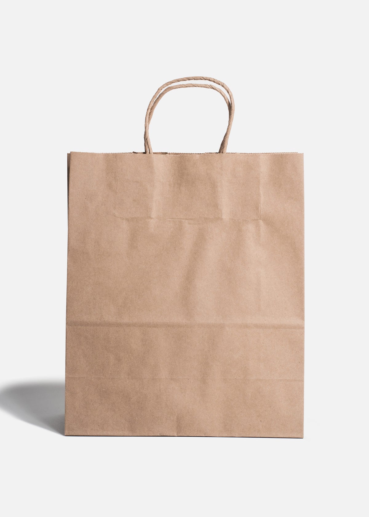 Bolsa de papel kraft café con asa 25x12x30 cm — imagen de producto