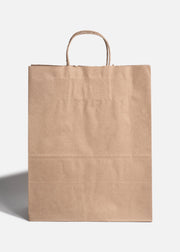 Bolsa de papel kraft café con asa 28x15x35 cm — imagen de producto