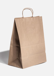Bolsa de papel kraft café con asa 30x17x39 cm — imagen de producto
