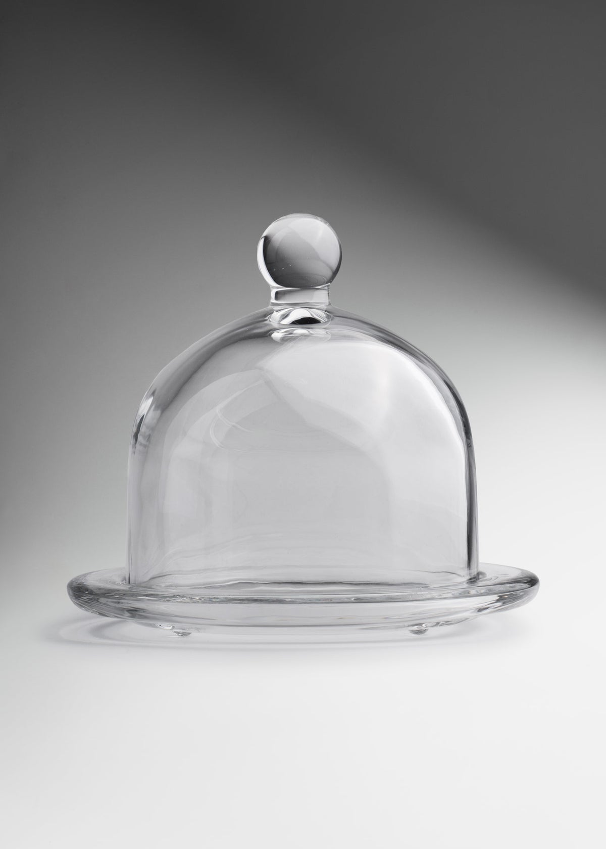 Bombonera de vidrio transparente grande Capelo base de 20.5 cm — imagen de producto