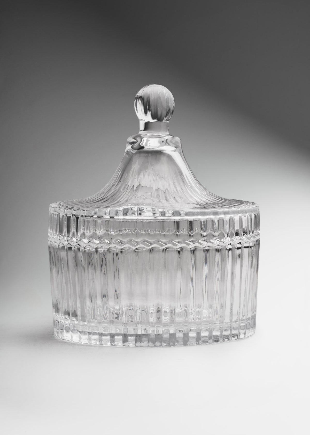 Bomboneras de vidrio con rayas transparente 100, 290 y 550 ml — imagen de producto