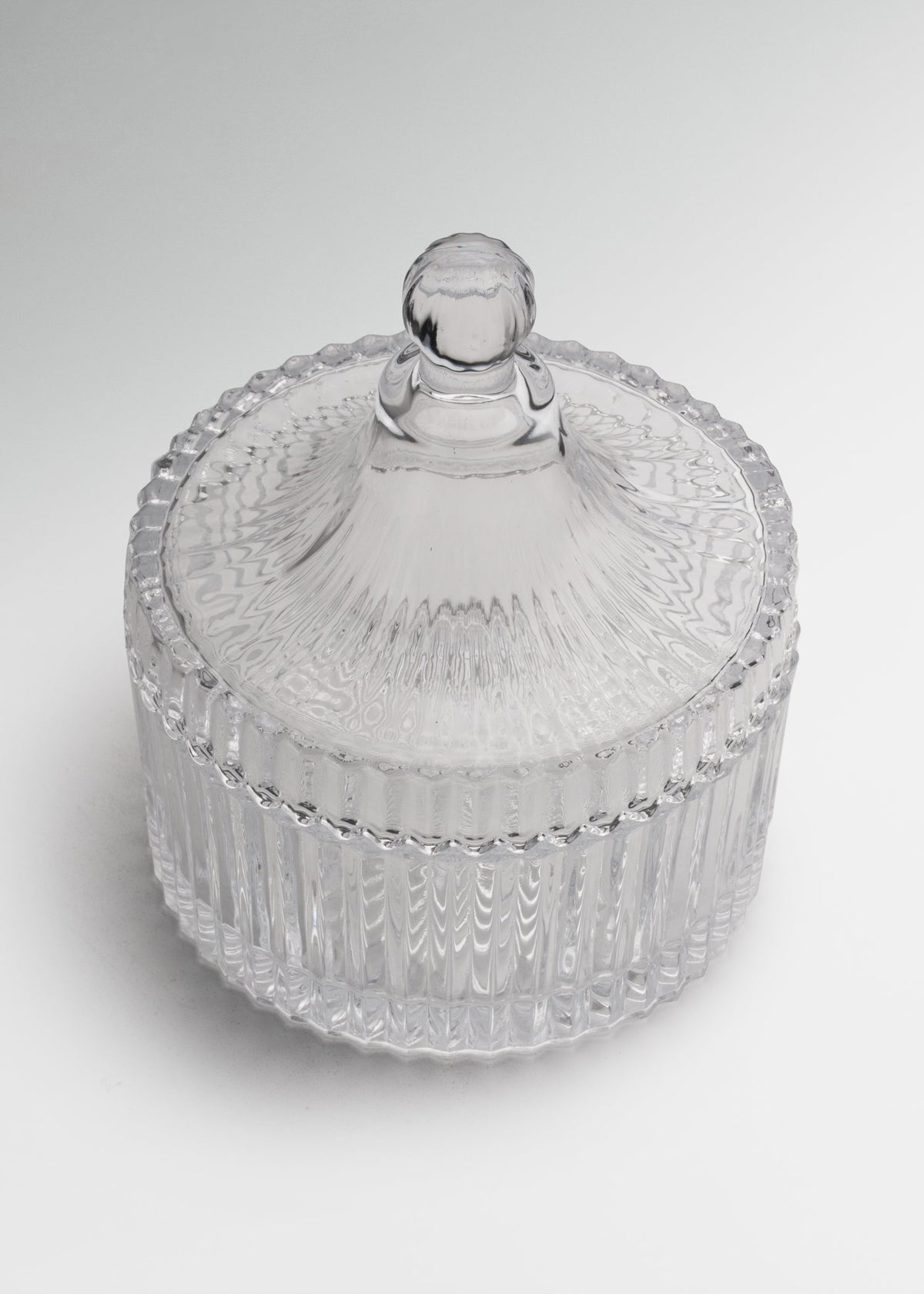 Bomboneras de vidrio con rayas transparente 100, 290 y 550 ml — imagen de producto