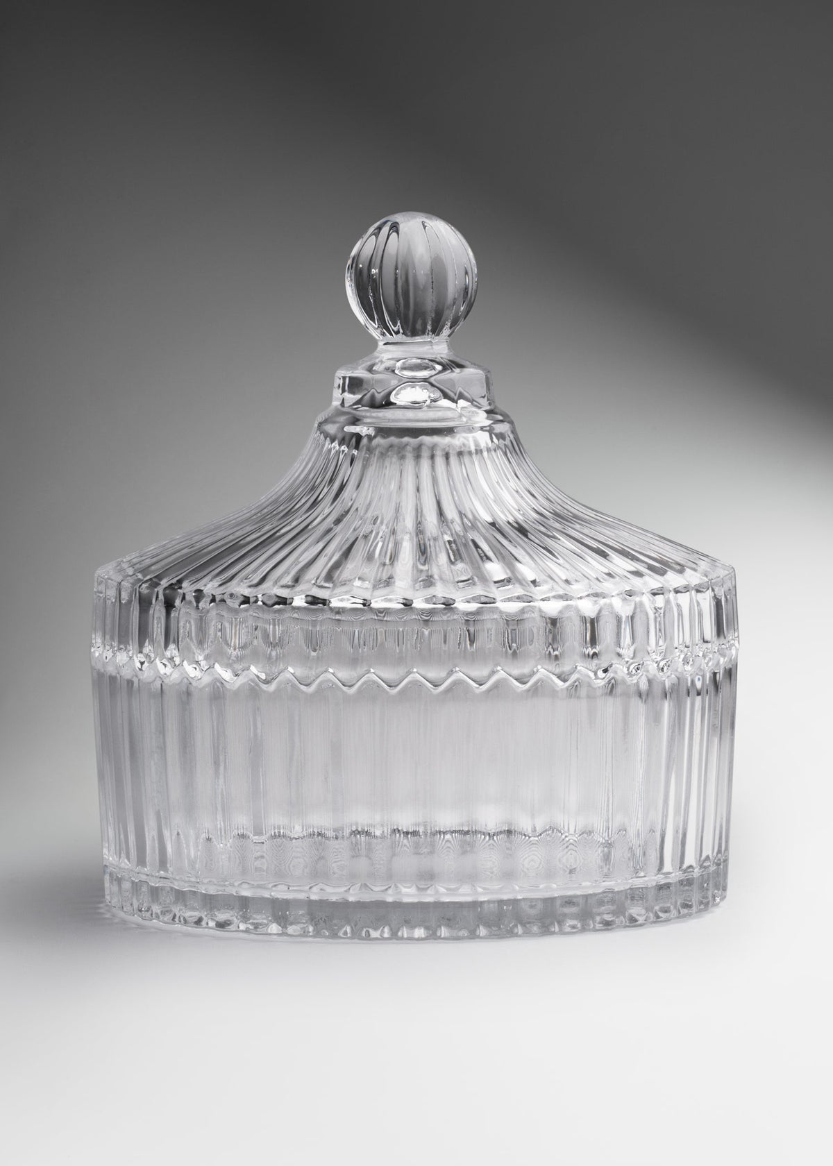 Bomboneras de vidrio con rayas transparente 100, 290 y 550 ml — imagen de producto