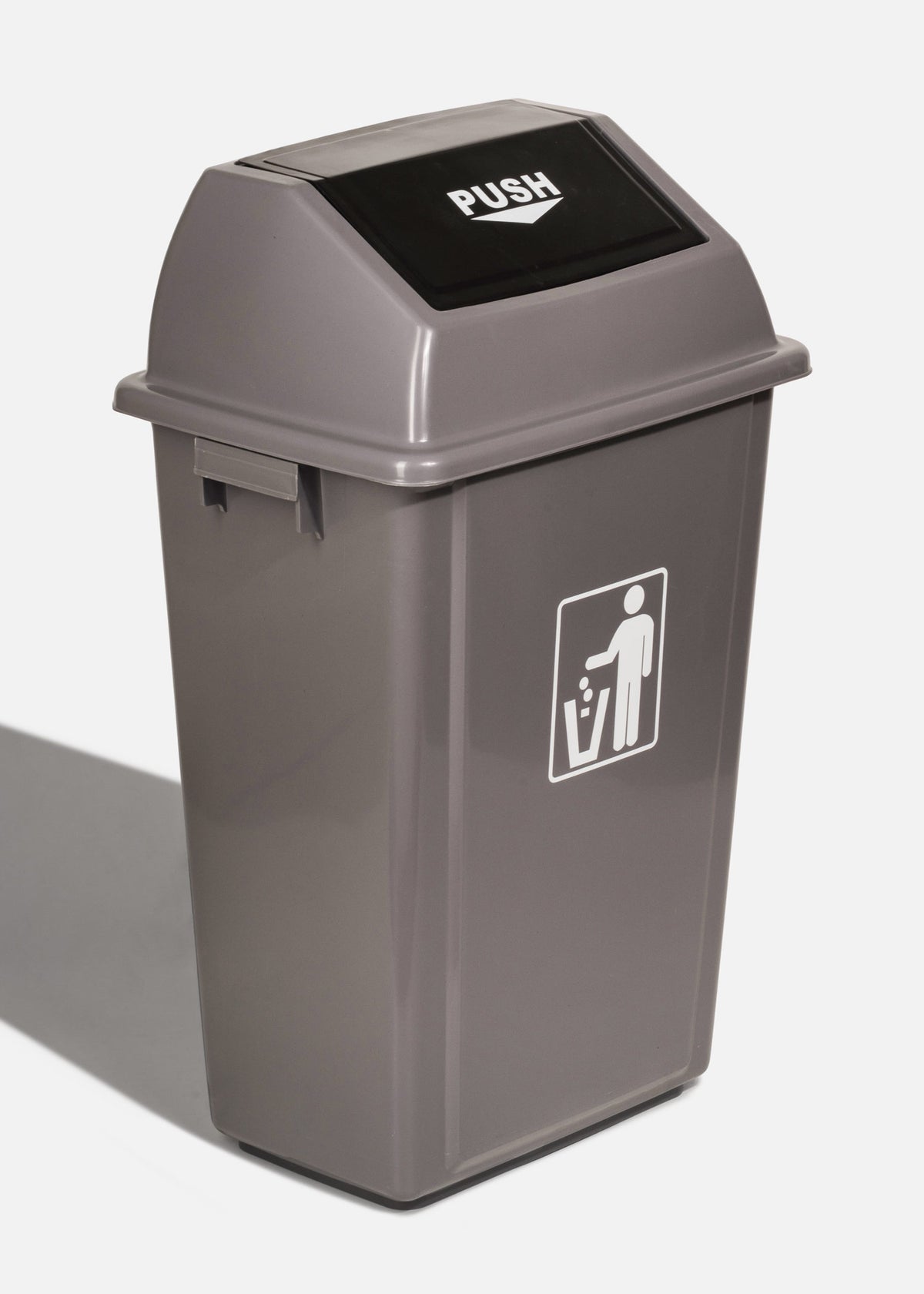 Bote de basura con tapa de plástico polipropileno gris 58 L — imagen de producto
