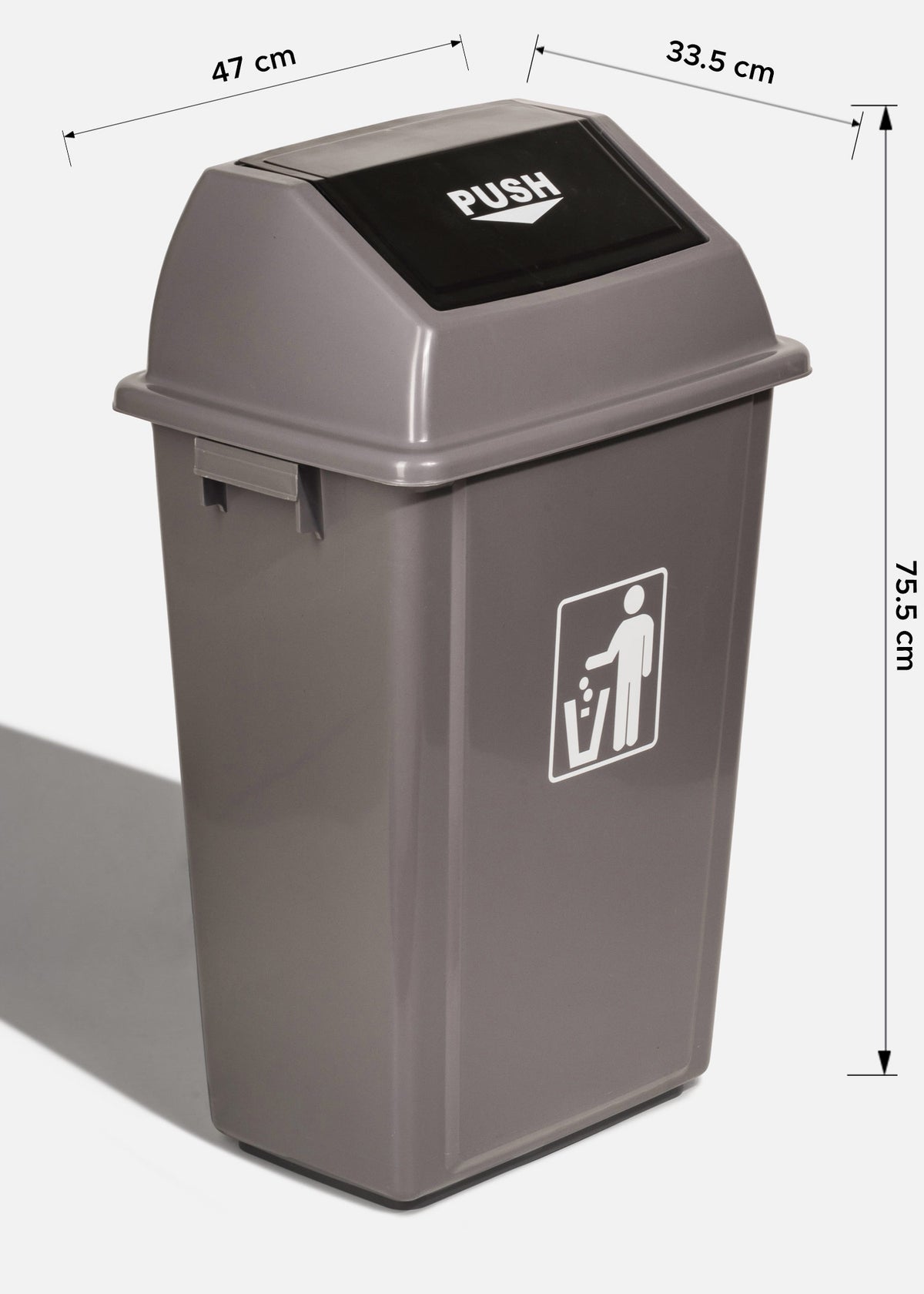 Bote de basura con tapa de plástico polipropileno gris 58 L — imagen de producto