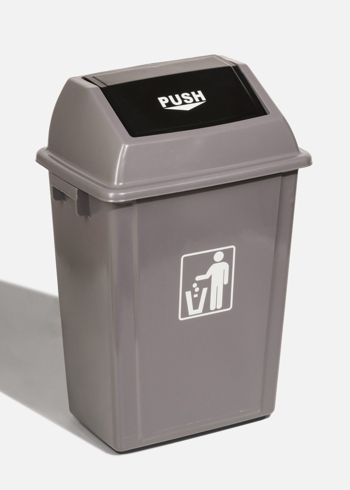 Bote de basura con tapa de plástico polipropileno gris 40 L — imagen de producto