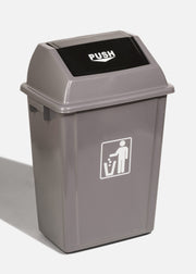 Bote de basura con tapa de plástico polipropileno gris 40 L — imagen de producto