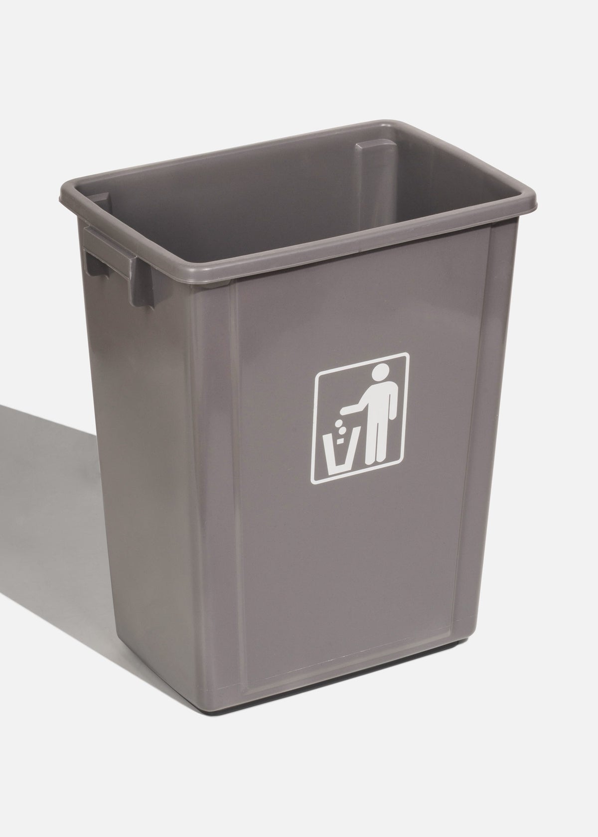 Bote de basura con tapa de plástico polipropileno gris 40 L — imagen de producto