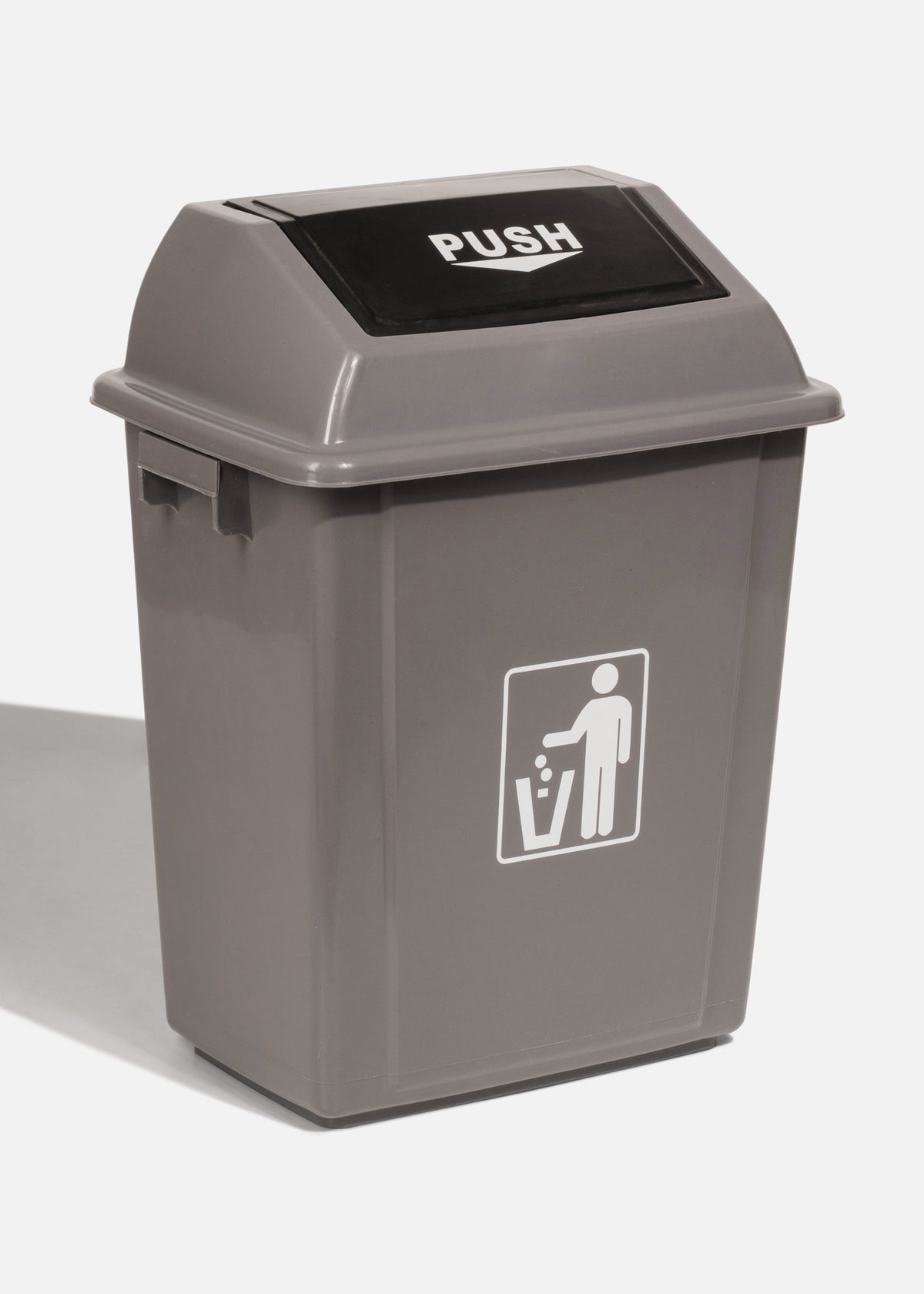 Bote de basura con tapa de plástico polipropileno gris 20 L — imagen de producto